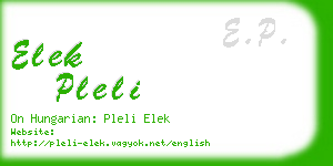 elek pleli business card